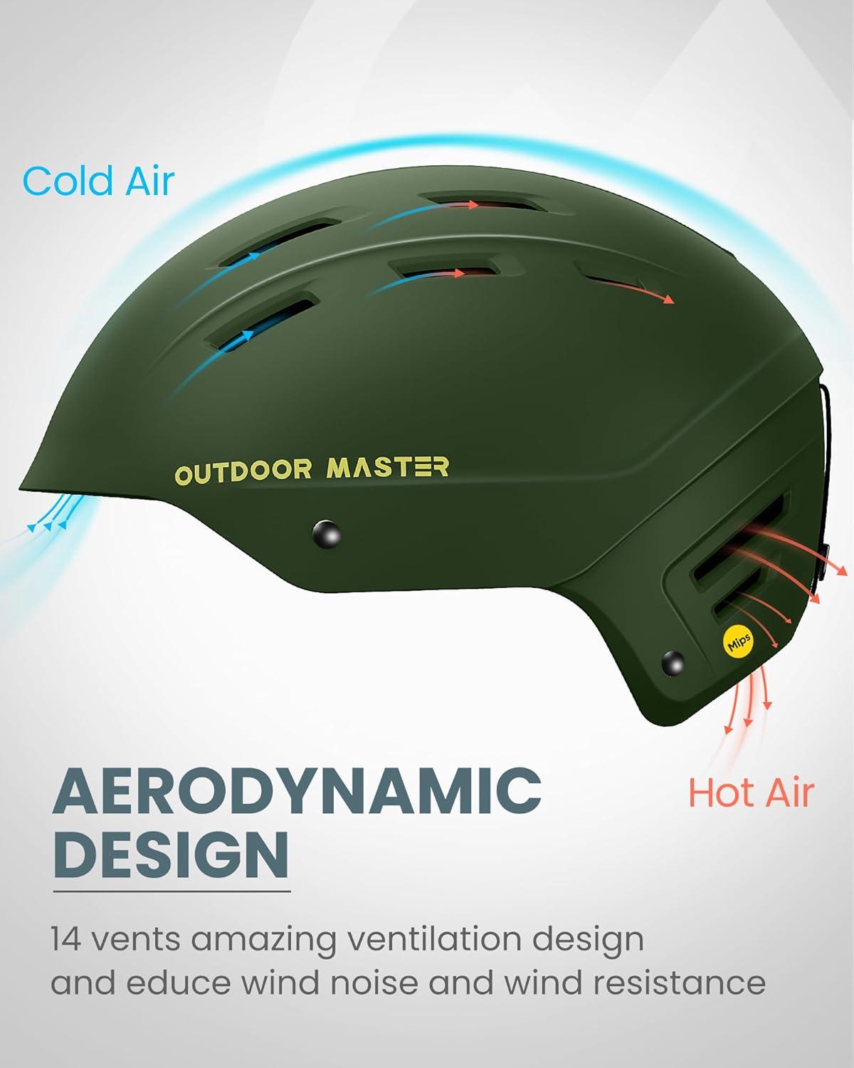 imageOutdoorMaster MIPS Ski Helmet Kelvin II MIPS Snow Sport Helmet Snowboard Helmet for Men Women ampamp YouthMatte Green