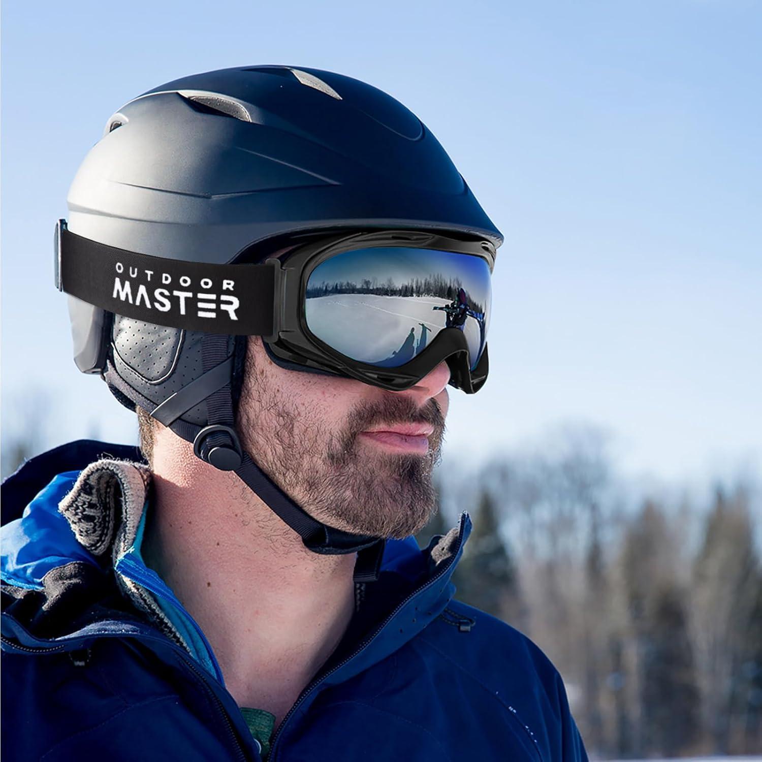 imageOutdoorMaster OTG Ski Goggles Over Glasses SkiSnowboard Goggles for Men Women ampamp Youth 100 UV ProtectionA1vlt 10 Matteblackframe