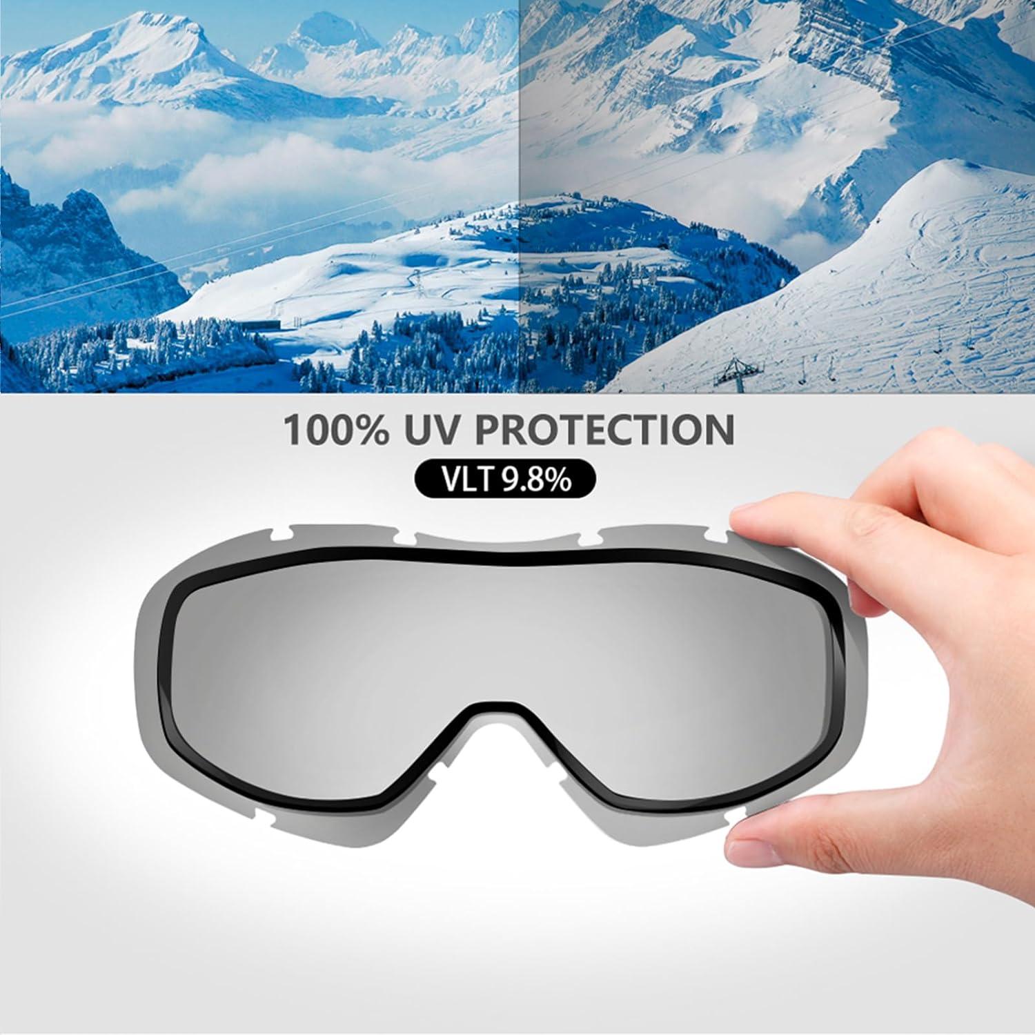 imageOutdoorMaster OTG Ski Goggles Over Glasses SkiSnowboard Goggles for Men Women ampamp Youth 100 UV ProtectionA1vlt 10 Mattewhiteframe