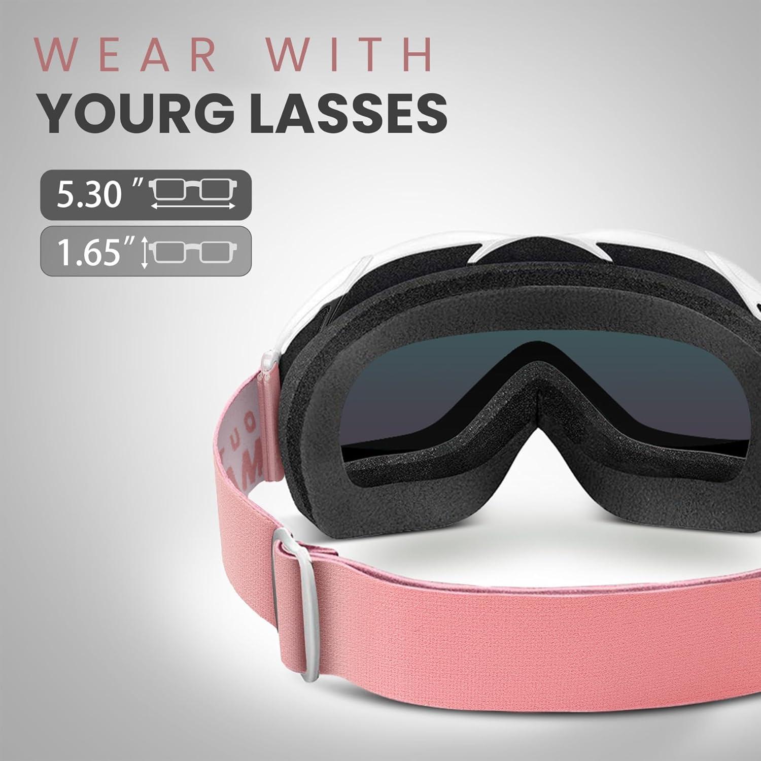 imageOutdoorMaster OTG Ski Goggles Over Glasses SkiSnowboard Goggles for Men Women ampamp Youth 100 UV ProtectionA1vlt 135