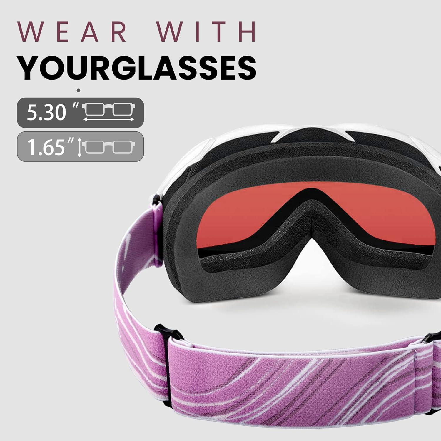 imageOutdoorMaster OTG Ski Goggles Over Glasses SkiSnowboard Goggles for Men Women ampamp Youth 100 UV ProtectionA3vlt 12