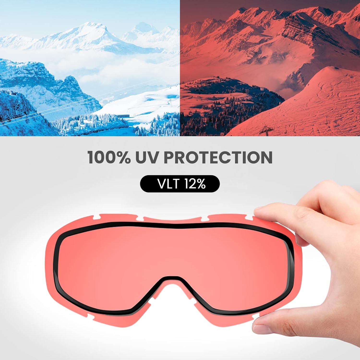 imageOutdoorMaster OTG Ski Goggles Over Glasses SkiSnowboard Goggles for Men Women ampamp Youth 100 UV ProtectionA3vlt 12