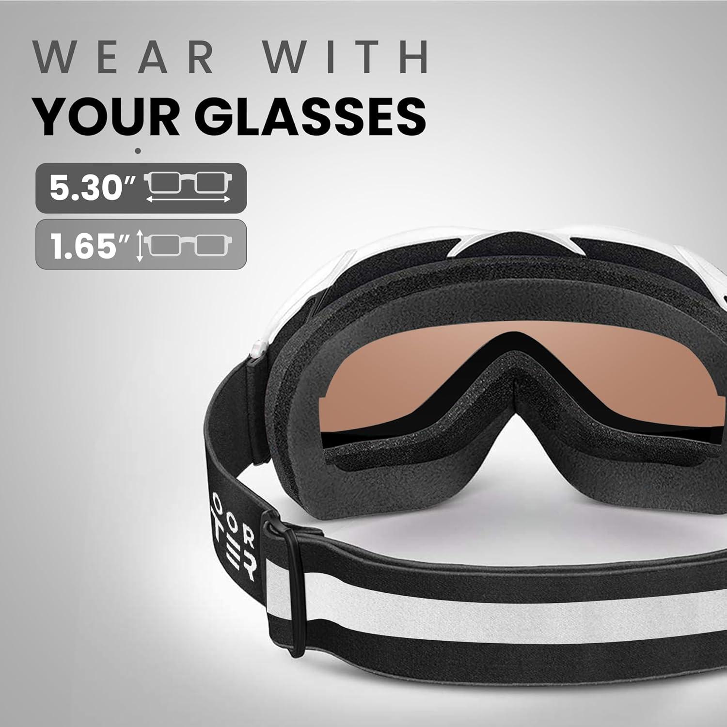 imageOutdoorMaster OTG Ski Goggles Over Glasses SkiSnowboard Goggles for Men Women ampamp Youth 100 UV ProtectionPolarizedvlt 25 Brown