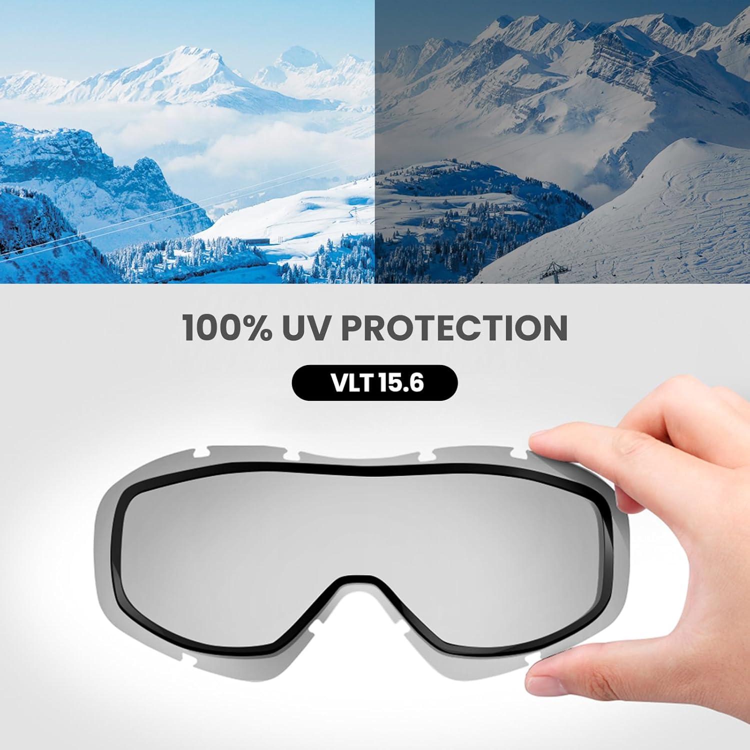 imageOutdoorMaster OTG Ski Goggles Over Glasses SkiSnowboard Goggles for Men Women ampamp Youth 100 UV ProtectionVlt 156