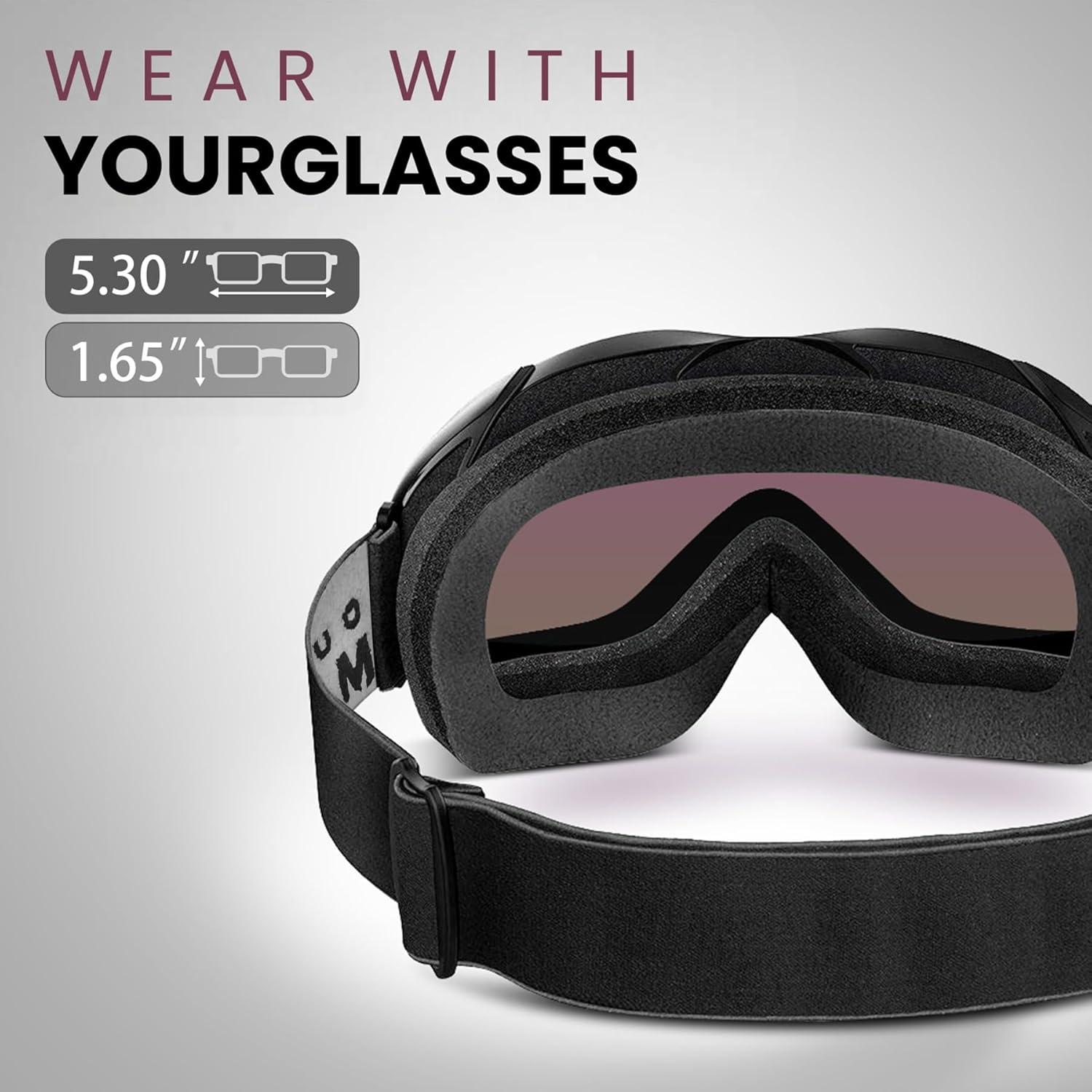 imageOutdoorMaster OTG Ski Goggles Over Glasses SkiSnowboard Goggles for Men Women ampamp Youth 100 UV ProtectionVlt 156