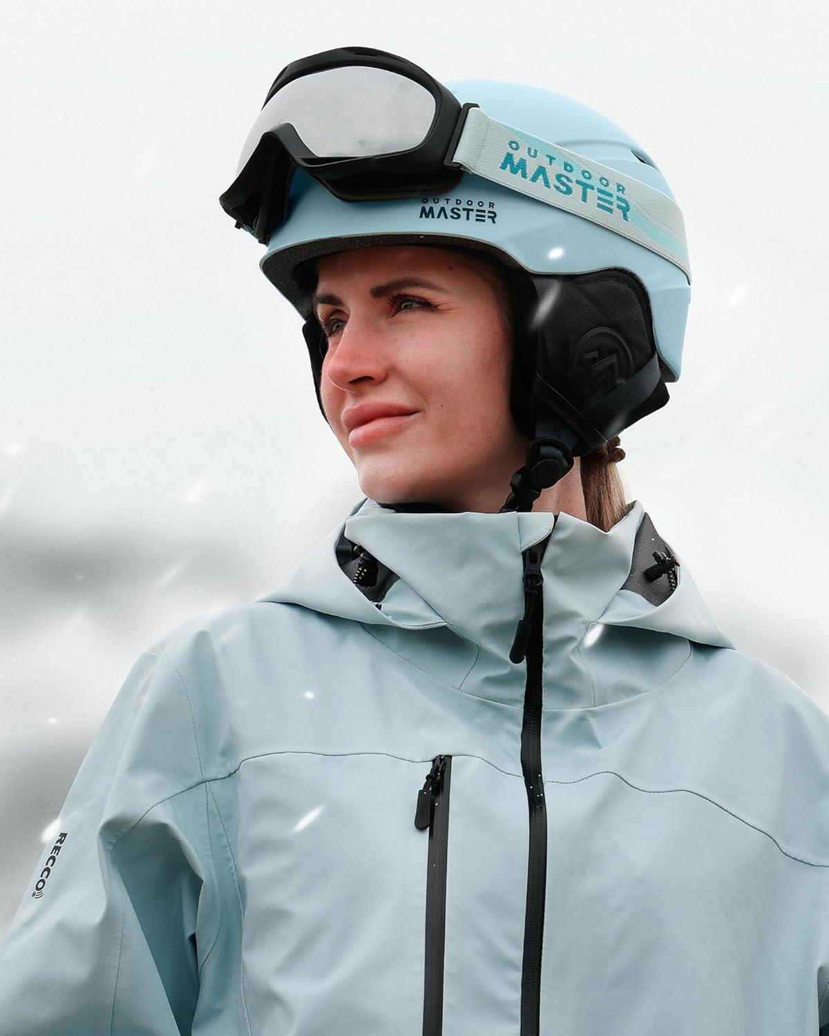 imageOutdoorMaster Ski Helmet SetSnowboard Helmet with Goggles for Adults Durable PC Shell Protective EPS Foam ampamp 10 Cooling Vents Snow Helmets for Men Women ampamp YouthMatte Mint