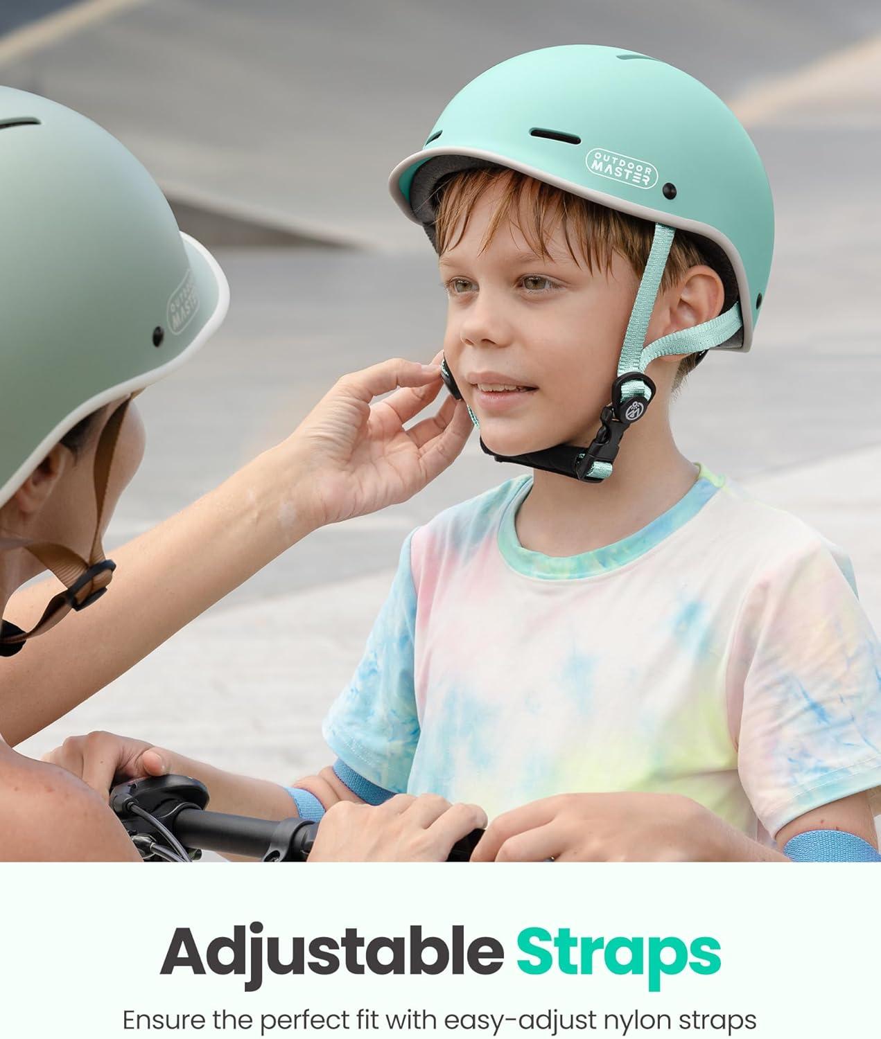 imageOutdoorMaster Toddler Helmet Toddler Bike Helmet Bike Helmet for Youth Boys ampamp Girls Kids Helmet with Visor Dial Fit Adjustment Ventilation MultiSport Helmet for Bicycle Skate Scooter LongboardMatte Green