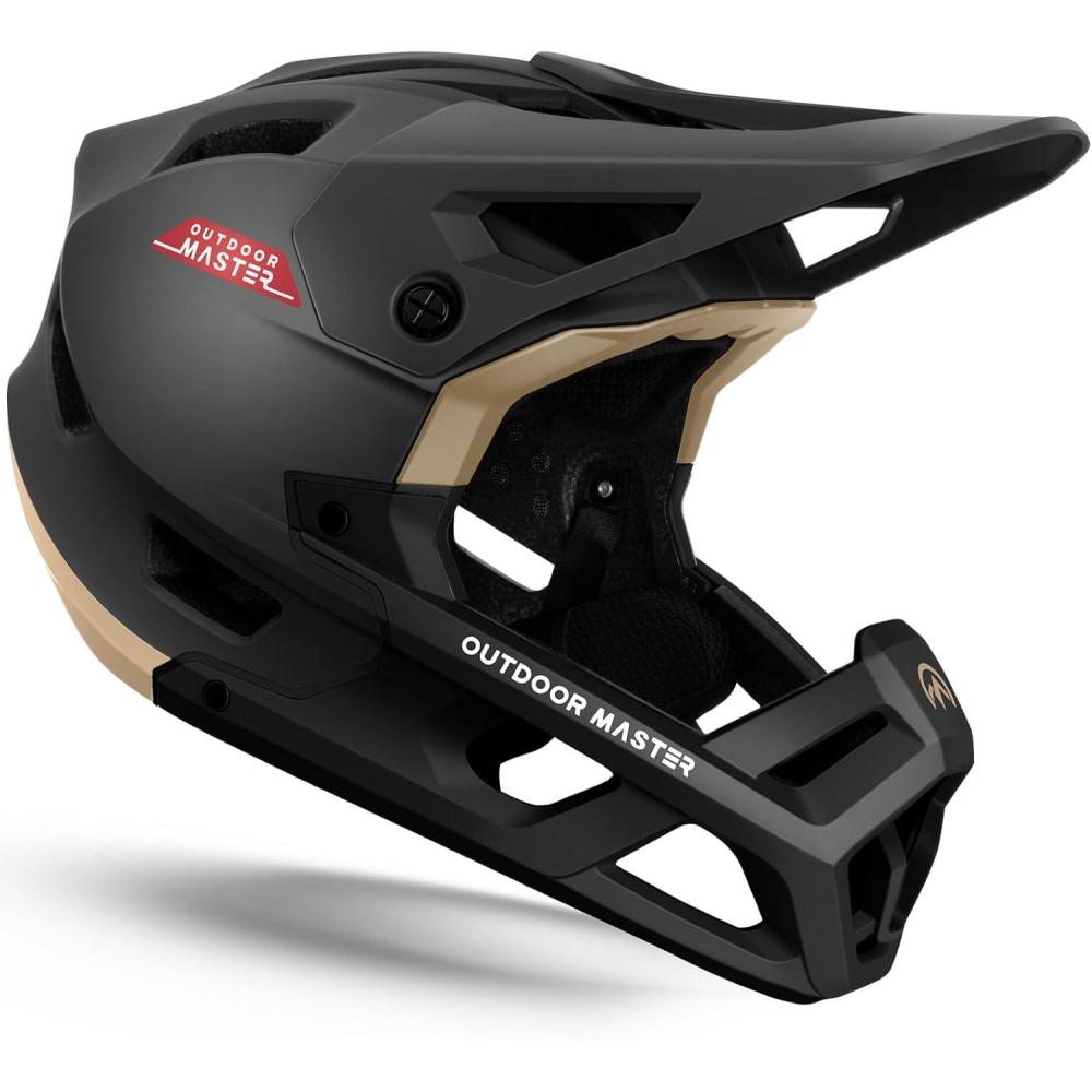 imageOutdoorMaster Full Face Mountain Bike Helmet for Men ampamp WomenTwo Removable Chin Pad Mountain Bike Helmet Grizzly Ventilation Lightweight Racing Downhill DH BMX MTB HelmetMeteorite Black