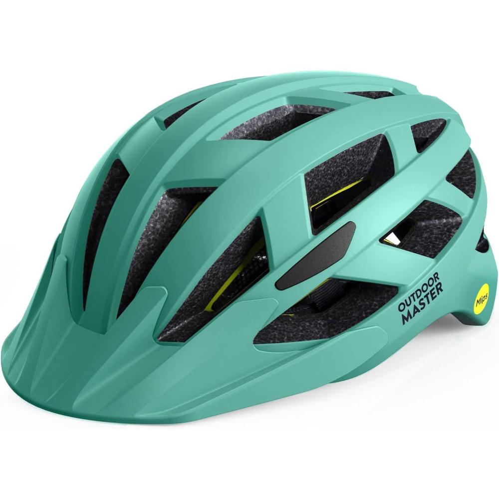 imageOutdoorMaster Gem Recreational MIPS Cycling Helmet  Two Removable Liners ampamp Ventilation in MultiEnvironment  Bike Helmet in Mountain Motorway for Youth ampamp AdultMint Green