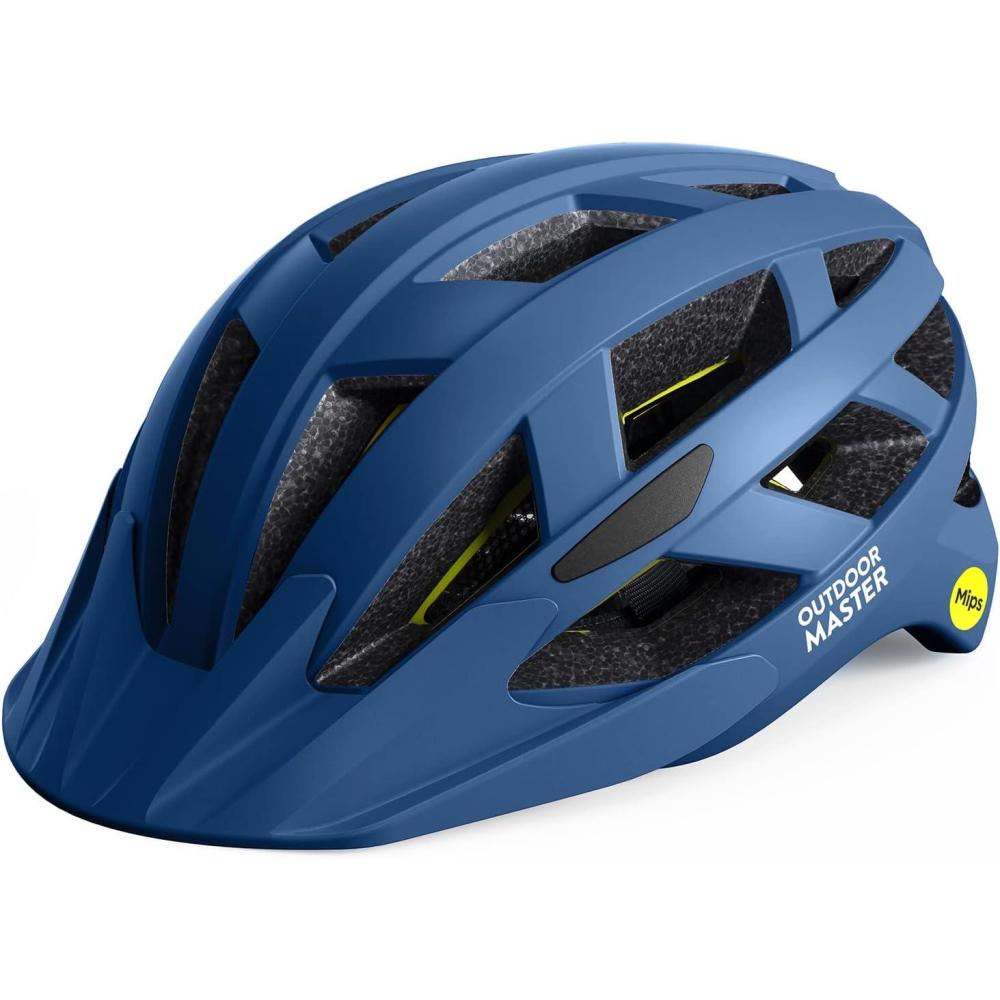 imageOutdoorMaster Gem Recreational MIPS Cycling Helmet  Two Removable Liners ampamp Ventilation in MultiEnvironment  Bike Helmet in Mountain Motorway for Youth ampamp AdultOcean Blue