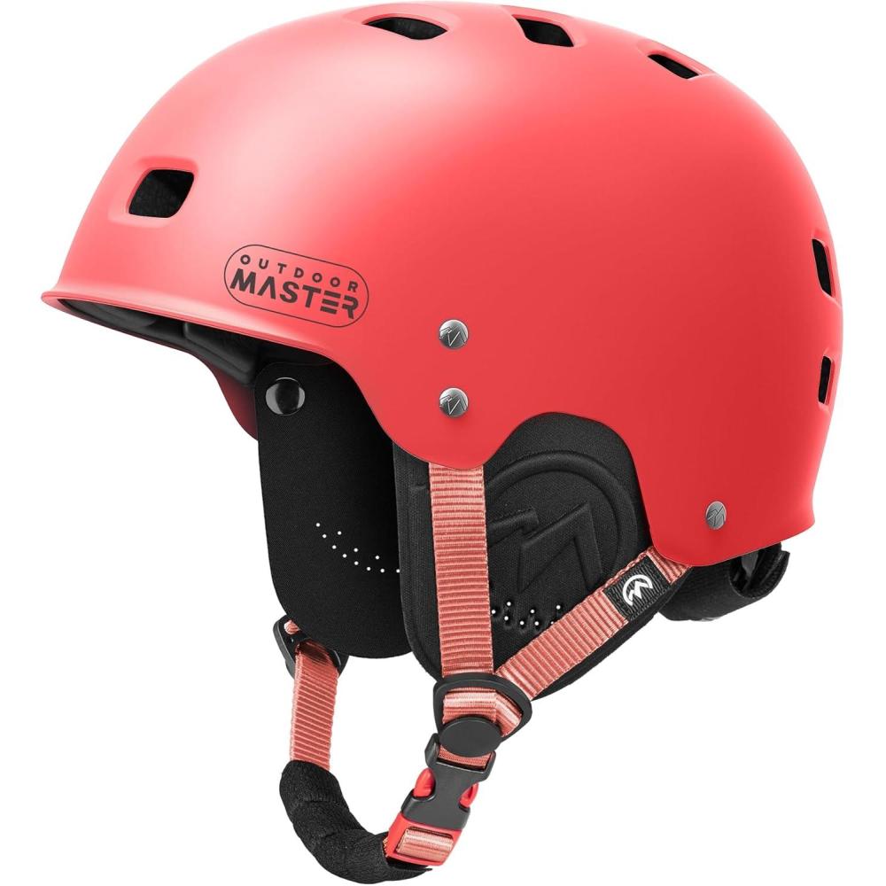 imageOutdoorMaster Kayak Helmet Wakeboard Helmet Whitewater Helmet Men Women Water Helmet with Ear Pads Surf Helmet 12 Vents Dial Fit Adjustment Longboard Helmet Perfect for Kayaking BoatingMatte Red