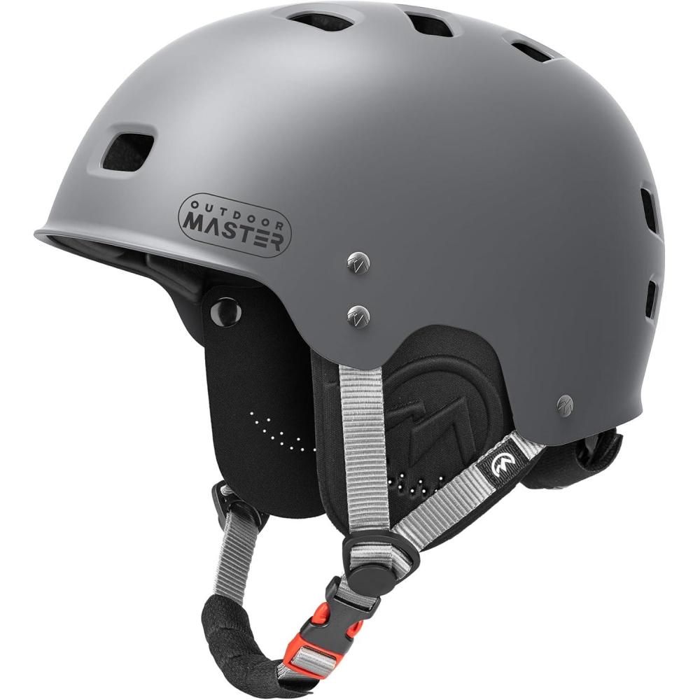 imageOutdoorMaster Kayak Helmet Wakeboard Helmet Whitewater Helmet Men Women Water Helmet with Ear Pads Surf Helmet 12 Vents Dial Fit Adjustment Longboard Helmet Perfect for Kayaking BoatingMatte Grey