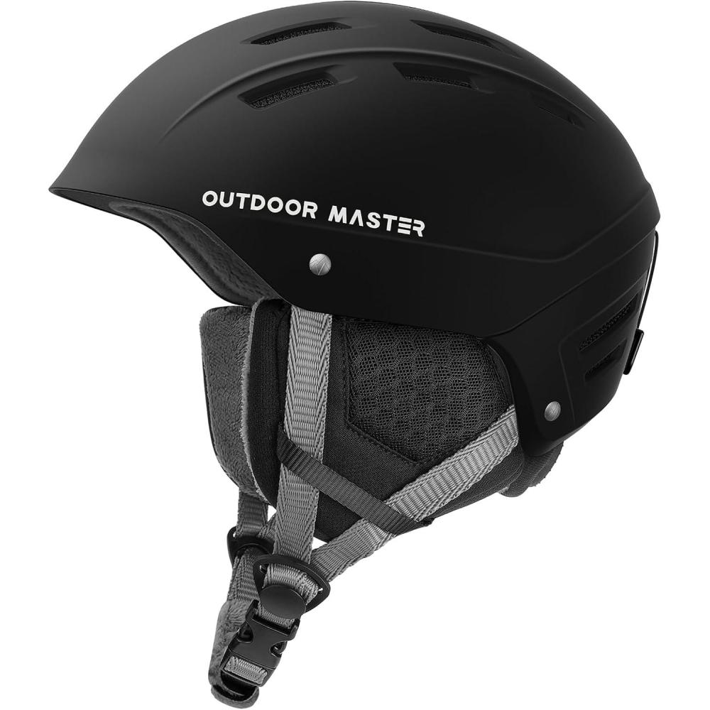 imageOutdoorMaster Kelvin II Ski Helmet Snow Sport Helmet Snowboard Helmet for Men Women ampamp YouthMatte Black