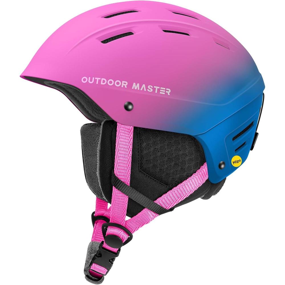 imageOutdoorMaster MIPS Ski Helmet Kelvin II MIPS Snow Sport Helmet Snowboard Helmet for Men Women ampamp YouthGradient Pink Blue