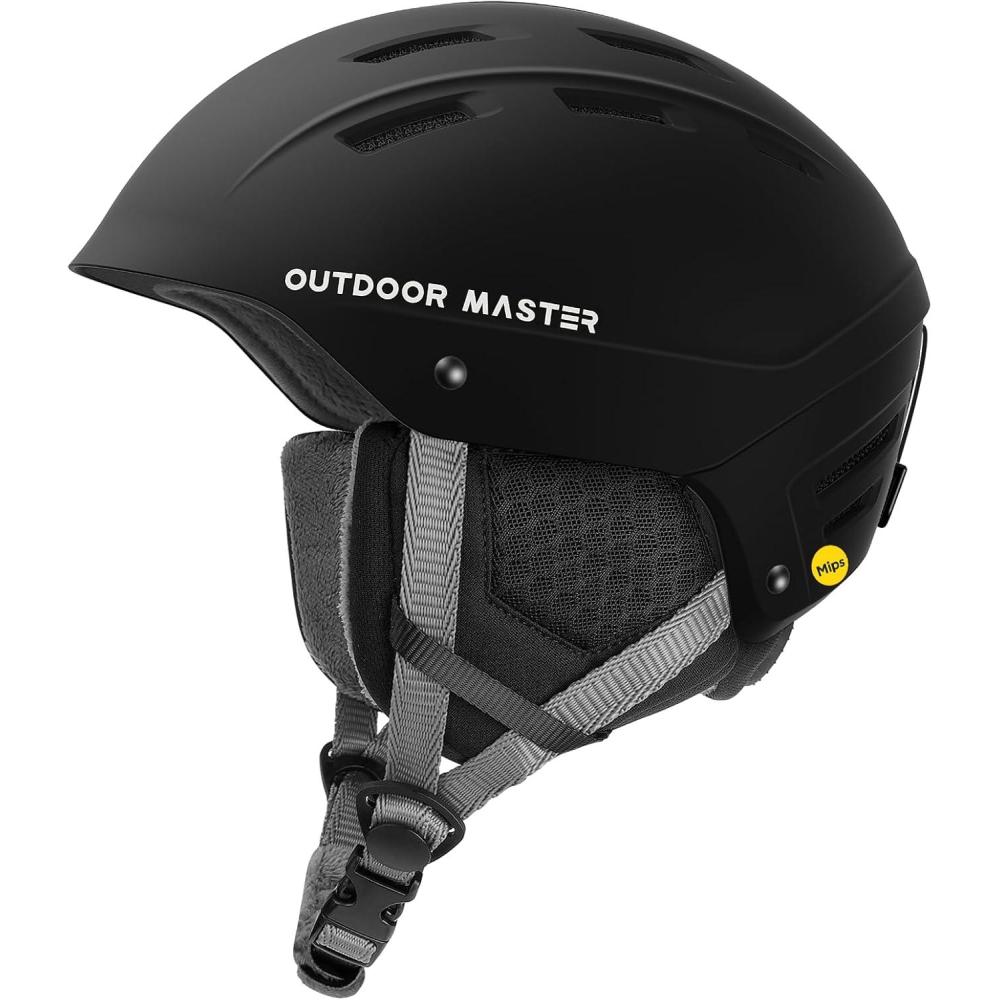 imageOutdoorMaster MIPS Ski Helmet Kelvin II MIPS Snow Sport Helmet Snowboard Helmet for Men Women ampamp YouthMatte Black