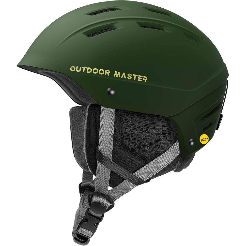 imageOutdoorMaster MIPS Ski Helmet Kelvin II MIPS Snow Sport Helmet Snowboard Helmet for Men Women ampamp YouthMatte Green