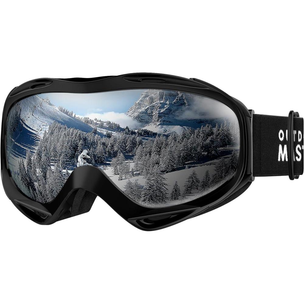 imageOutdoorMaster OTG Ski Goggles Over Glasses SkiSnowboard Goggles for Men Women ampamp Youth 100 UV ProtectionA1vlt 10 Matteblackframe