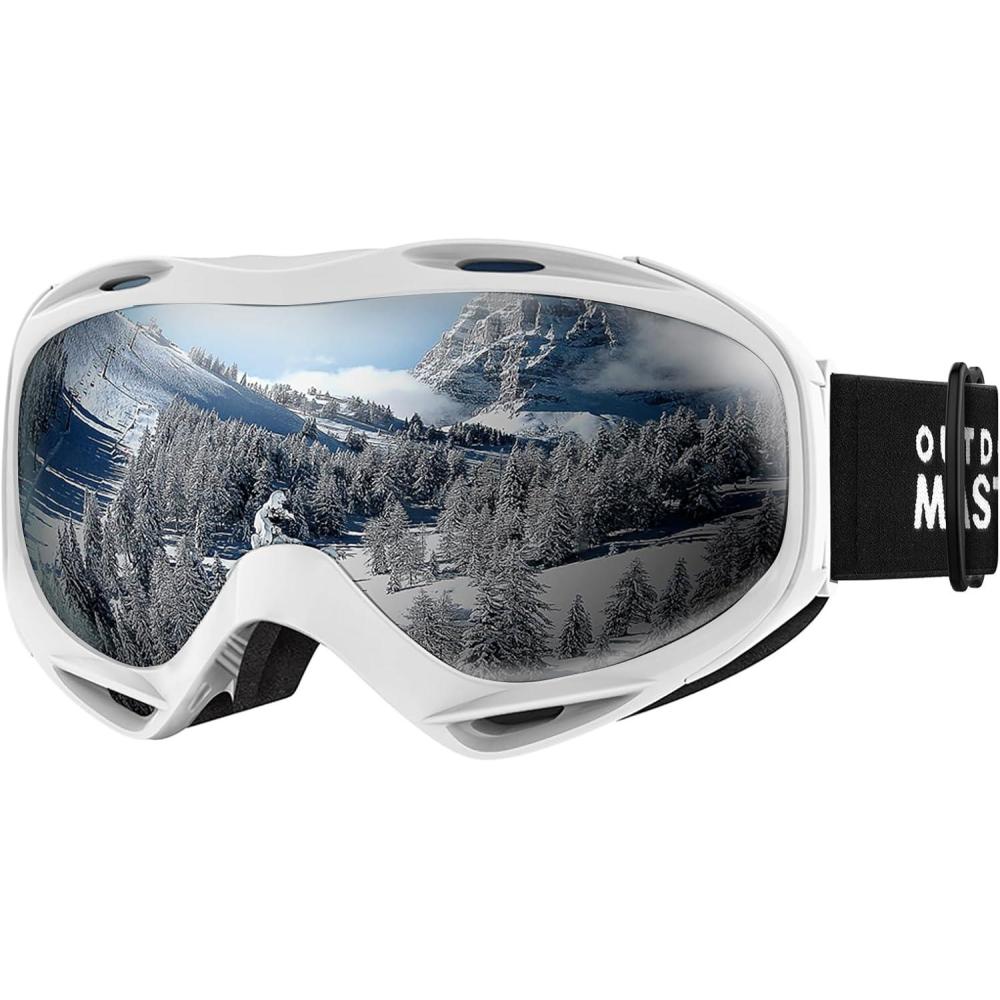 imageOutdoorMaster OTG Ski Goggles Over Glasses SkiSnowboard Goggles for Men Women ampamp Youth 100 UV ProtectionA1vlt 10 Mattewhiteframe