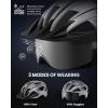 OutdoorMaster Adult Bike Helmet – Bicycle Helmet with Rechargeable Rear LED Light, Detachable Magnetic Goggles, Removable Sun Visor – Suitable for Commuting and Cycling for Men and Women(Matte Grey)