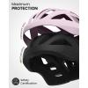 OutdoorMaster Adult Bike Helmet – Bicycle Helmet with Rechargeable Rear LED Light, Detachable Magnetic Goggles, Removable Sun Visor – Suitable for Commuting and Cycling for Men and Women(Misty Sakura)