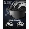 OutdoorMaster Adult Bike Helmet – Bicycle Helmet with Rechargeable Rear LED Light, Detachable Magnetic Goggles, Removable Sun Visor – Suitable for Commuting and Cycling for Men and Women(Matte White)