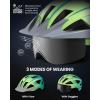 OutdoorMaster Adult Bike Helmet – Bicycle Helmet with Rechargeable Rear LED Light, Detachable Magnetic Goggles, Removable Sun Visor – Suitable for Commuting and Cycling for Men and Women(Gradient Yellow Green)