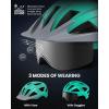 OutdoorMaster Adult Bike Helmet – Bicycle Helmet with Rechargeable Rear LED Light, Detachable Magnetic Goggles, Removable Sun Visor – Suitable for Commuting and Cycling for Men and Women(Mint Green)