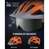OutdoorMaster Adult Bike Helmet – Bicycle Helmet with Rechargeable Rear LED Light, Detachable Magnetic Goggles, Removable Sun Visor – Suitable for Commuting and Cycling for Men and Women(Matte Orange)