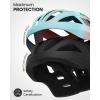 OutdoorMaster Adult Bike Helmet – Bicycle Helmet with Rechargeable Rear LED Light, Detachable Magnetic Goggles, Removable Sun Visor – Suitable for Commuting and Cycling for Men and Women(Gradient Blue Orange)