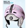 OutdoorMaster Anoa Kids Ski Helmet – Adjustable Snowboard Helmet – Durable PC Shell, Shock-Absorbing EPS Core & Cooling Vents – Certified Snow Sports Helmet for Boys, Girls & Youth(Pink)