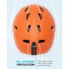OutdoorMaster Anoa Kids Ski Helmet – Adjustable Snowboard Helmet – Durable PC Shell, Shock-Absorbing EPS Core & Cooling Vents – Certified Snow Sports Helmet for Boys, Girls & Youth(Orange)