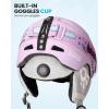 OutdoorMaster Anoa Kids Ski Helmet and Goggles Set – Snowboard Helmet with Ski Goggles – Durable PC Shell, Shock-Absorbing EPS Core & Adjustable Fit – Certified Snow Helmets for Boys, Girls & Youth(Pink)