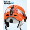 OutdoorMaster Anoa Kids Ski Helmet and Goggles Set – Snowboard Helmet with Ski Goggles – Durable PC Shell, Shock-Absorbing EPS Core & Adjustable Fit – Certified Snow Helmets for Boys, Girls & Youth(Orange)