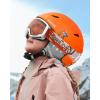OutdoorMaster Anoa Kids Ski Helmet and Goggles Set – Snowboard Helmet with Ski Goggles – Durable PC Shell, Shock-Absorbing EPS Core & Adjustable Fit – Certified Snow Helmets for Boys, Girls & Youth(Orange)