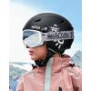OutdoorMaster Anoa Kids Ski Helmet and Goggles Set – Snowboard Helmet with Ski Goggles – Durable PC Shell, Shock-Absorbing EPS Core & Adjustable Fit – Certified Snow Helmets for Boys, Girls & Youth(Black)