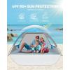 OutdoorMaster Beach Tent Sun Shelter with 2 Ventilated Doors, UPF50+ Easy Setup Beach Tent Canopy for 3 Person, Lightweight & Portable Family Beach Umbrellas for Sand with Carrying Bag -Ocracoke Coast(Blue)