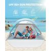 OutdoorMaster Beach Tent Sun Shelter with 2 Ventilated Doors, UPF50+ Easy Setup Beach Tent Canopy for 3 Person, Lightweight & Portable Family Beach Umbrellas for Sand with Carrying Bag -Ocracoke Coast(Ocracoke Coast)