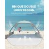 OutdoorMaster Beach Tent Sun Shelter with 2 Ventilated Doors, UPF50+ Easy Setup Beach Tent Canopy for 3 Person, Lightweight & Portable Family Beach Umbrellas for Sand with Carrying Bag -Ocracoke Coast(Cancun Seashore)