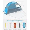 OutdoorMaster Beach Tent Sun Shelter with 2 Ventilated Doors, UPF50+ Easy Setup Beach Tent Canopy for 3 Person, Lightweight & Portable Family Beach Umbrellas for Sand with Carrying Bag -Ocracoke Coast(Blue)