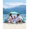 OutdoorMaster Beach Tent for 3/4 Person – Easy Setup Sun Shade Shelter, Portable Beach Shade Sun Canopy with UPF 50+ UV Protection, Removable Skylight Family Size(Green)