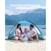 OutdoorMaster Beach Tent for 3/4 Person – Easy Setup Sun Shade Shelter, Portable Beach Shade Sun Canopy with UPF 50+ UV Protection, Removable Skylight Family Size(Blue)