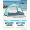 OutdoorMaster Beach Tent for 3/4 Person – Easy Setup Sun Shade Shelter, Portable Beach Shade Sun Canopy with UPF 50+ UV Protection, Removable Skylight Family Size(Green)