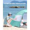 OutdoorMaster Beach Tent for 3/4 Person – Easy Setup Sun Shade Shelter, Portable Beach Shade Sun Canopy with UPF 50+ UV Protection, Removable Skylight Family Size(Green)