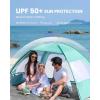 OutdoorMaster Beach Tent for 3/4 Person – Easy Setup Sun Shade Shelter, Portable Beach Shade Sun Canopy with UPF 50+ UV Protection, Removable Skylight Family Size(Green)
