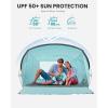 OutdoorMaster Beach Tent for 3-4 Person – Easy Setup and Portable Beach Shade Sun Shelter Canopy with UPF 50+ UV Protection Removable Skylight Family Size – Green(Green)