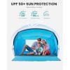 OutdoorMaster Beach Tent for 3-4 Person – Easy Setup and Portable Beach Shade Sun Shelter Canopy with UPF 50+ UV Protection Removable Skylight Family Size – Green(Blue)