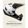 OutdoorMaster Full Face Mountain Bike Helmet for Men & Women-Two Removable Chin Pad Mountain Bike Helmet Grizzly, Ventilation Lightweight Racing Downhill DH BMX MTB Helmet(Pearl White)