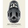 OutdoorMaster Full Face Mountain Bike Helmet for Men & Women-Two Removable Chin Pad Mountain Bike Helmet Grizzly, Ventilation Lightweight Racing Downhill DH BMX MTB Helmet(Slate Grey)