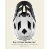 OutdoorMaster Full Face Mountain Bike Helmet for Men & Women-Two Removable Chin Pad Mountain Bike Helmet Grizzly, Ventilation Lightweight Racing Downhill DH BMX MTB Helmet(Pearl White)
