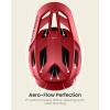 OutdoorMaster Full Face Mountain Bike Helmet for Men & Women-Two Removable Chin Pad Mountain Bike Helmet Grizzly, Ventilation Lightweight Racing Downhill DH BMX MTB Helmet(Flaming Red)